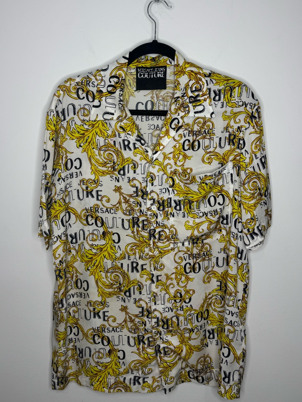 Versace Jeans Couture Gold White Button Down Shirt Men’s XXS